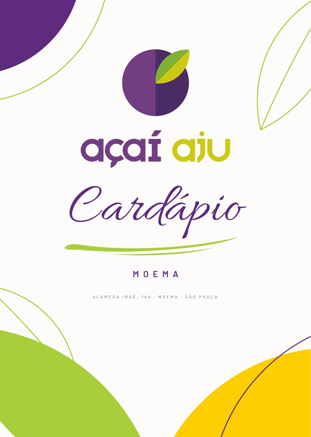 Capa do cardápio Açaí Aju Moema